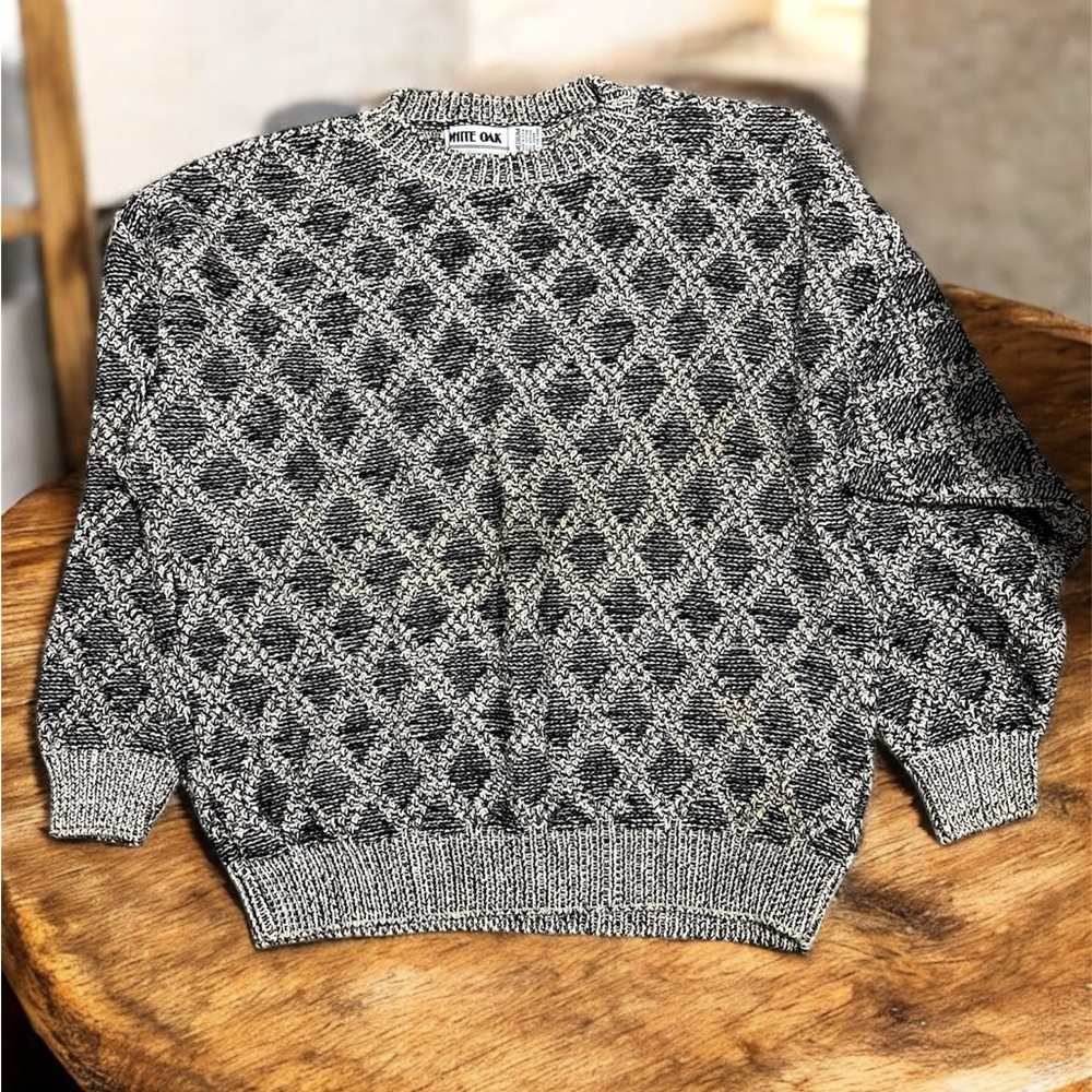 White Oak Knit Sweater Mens Sz M Gray Pullover VGVC